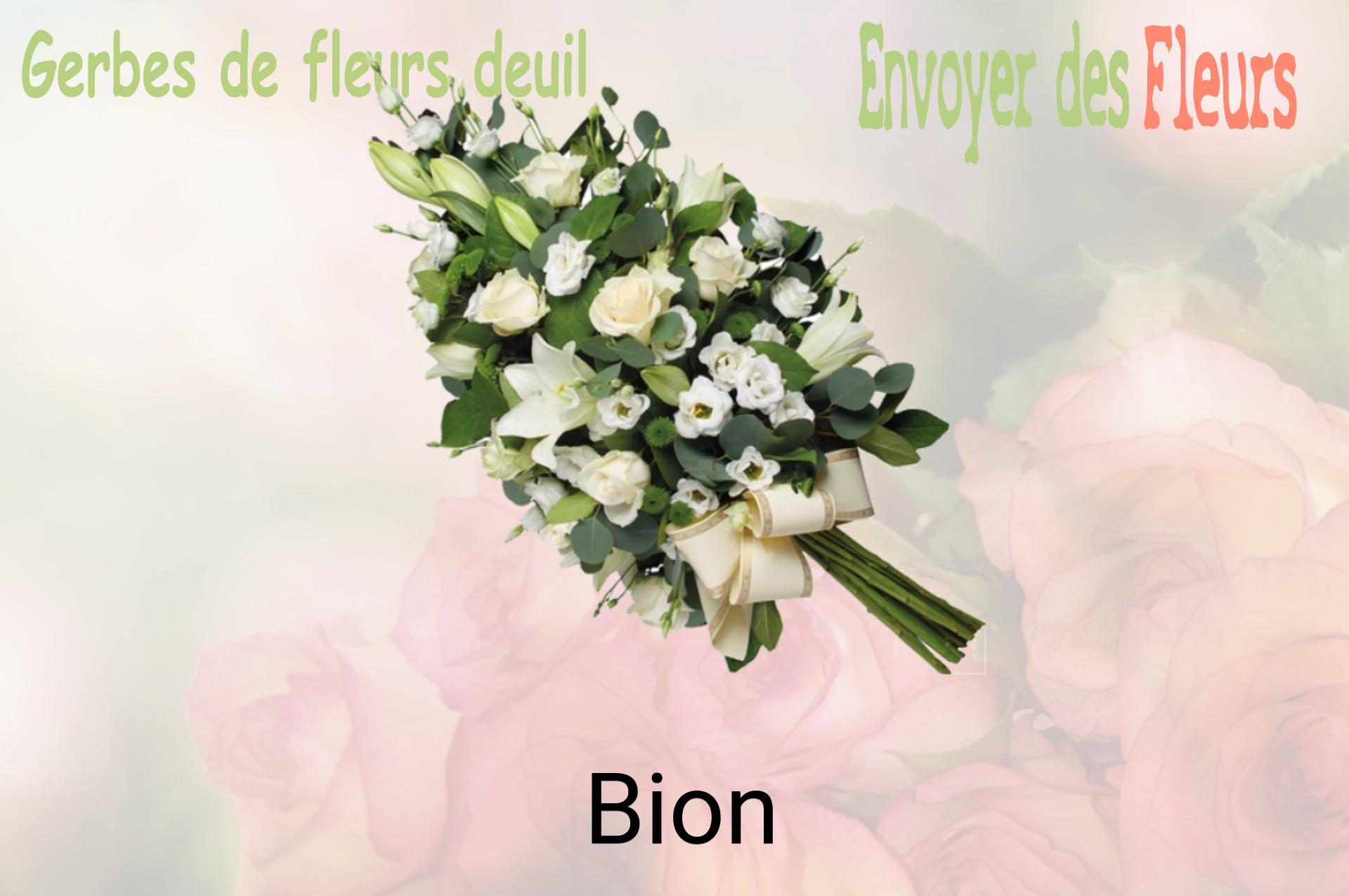 Gerbe de fleurs de deuil livrée à Bion